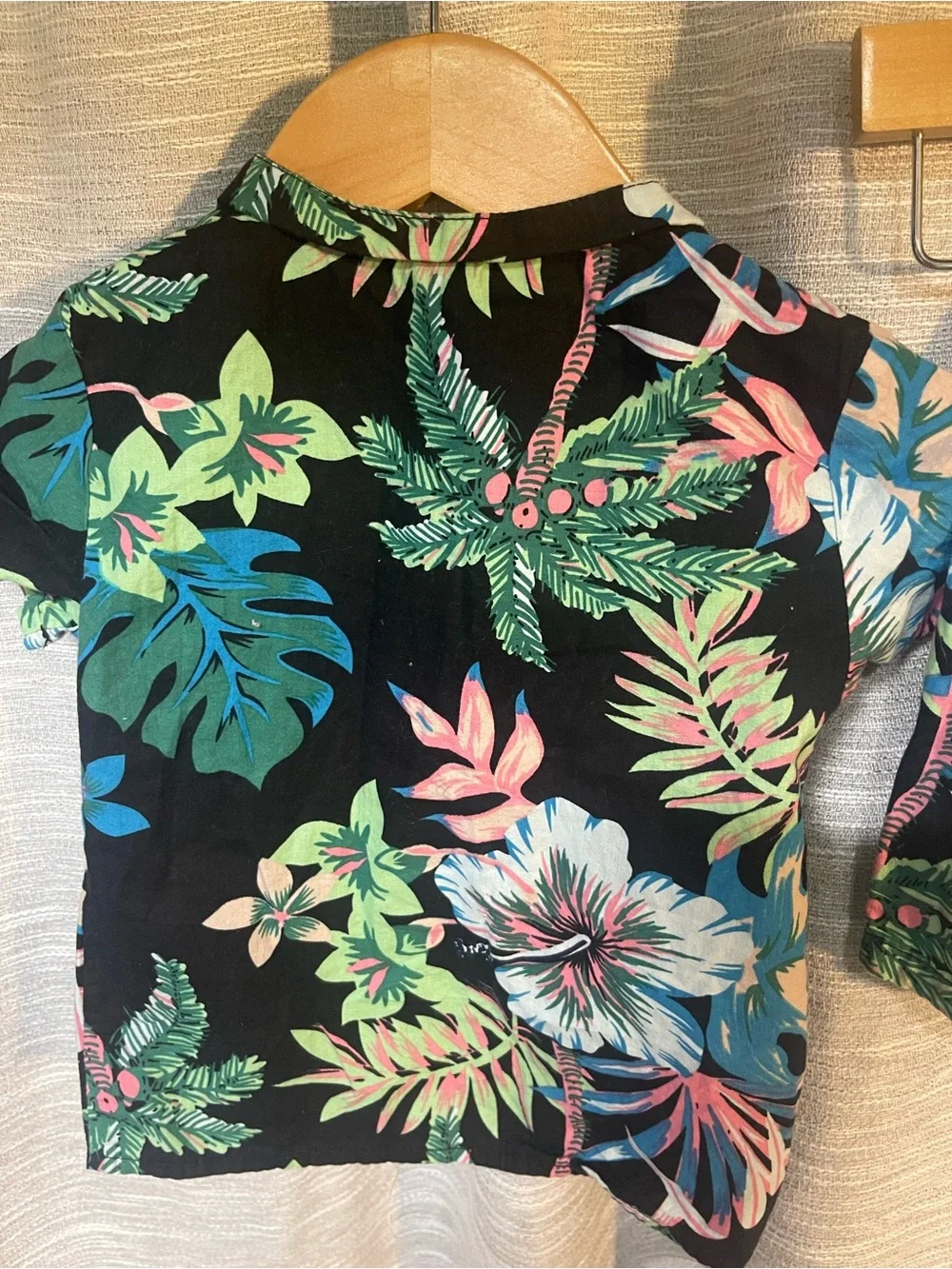 Old Navy Style Black Tropical Floral Kids Short Set
